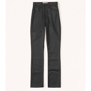 Abercrombie & Fitch The ‘90’s Slim Straight High Rise Coated Black Jeans size 6